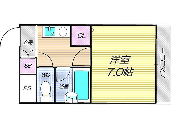 コーポラス光進 203｜大阪府東大阪市足代3丁目(賃貸マンション1K・2階・21.20㎡)の写真 その2