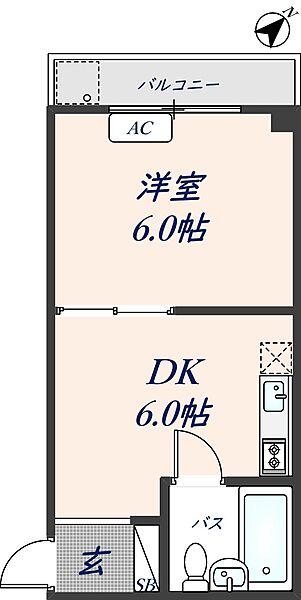 ローレンスハイム 1C｜大阪府大東市寺川5丁目(賃貸マンション1DK・1階・18.00㎡)の写真 その2