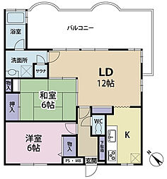 ブルークレール熱海 2LDKの間取図画像