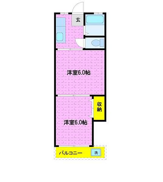 いそべマンション 503｜東京都板橋区中丸町(賃貸マンション2K・5階・28.08㎡)の写真 その2