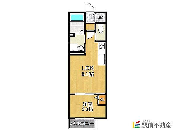 福岡県福岡市東区和白丘2丁目(賃貸アパート1LDK・2階・28.70㎡)の写真 その2