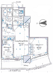 ルミナリータワー池袋 2LDKの間取図画像