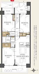 ライオンズマンション川口ブリーズコート 3LDKの間取図画像