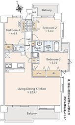 川口第3ローヤルコーポ 3LDKの間取図画像