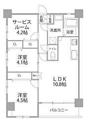 ヴィアーレタワー西川口 2SLDKの間取図画像
