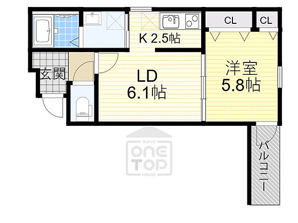 大阪府大阪市城東区放出西２丁目(賃貸アパート1LDK・2階・35.46㎡)の写真 その2