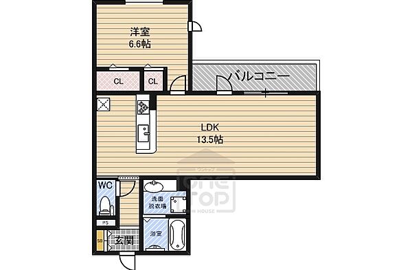 大阪府大阪市旭区新森５丁目(賃貸アパート1LDK・1階・46.03㎡)の写真 その2