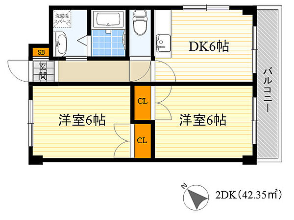 Mプラザ城東六番館 ｜大阪府大阪市城東区天王田(賃貸マンション2DK・10階・42.35㎡)の写真 その2