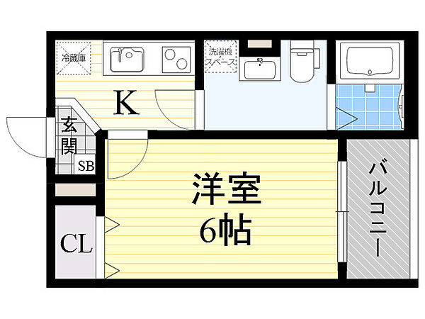 大阪府大阪市城東区中浜３丁目(賃貸アパート1K・2階・22.20㎡)の写真 その2