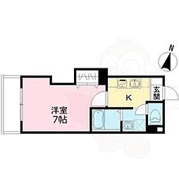 みおつくし城北 3階1Kの間取り