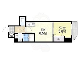 GARDENIA城東 9階1DKの間取り