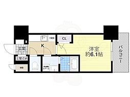 Osaka Metro今里筋線 蒲生四丁目駅 徒歩6分の賃貸マンション 1階1Kの間取り