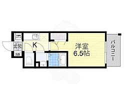 JMFレジデンス桜ノ宮 4階1Kの間取り