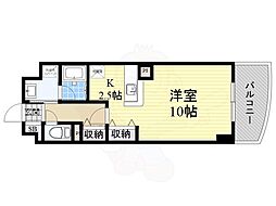 モン・ピエース 6階ワンルームの間取り