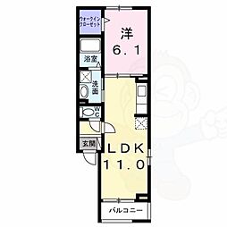 フェリシダ 2階1LDKの間取り