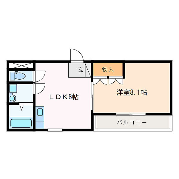 リベルテ 201｜三重県名張市瀬古口(賃貸アパート1LDK・2階・33.05㎡)の写真 その2