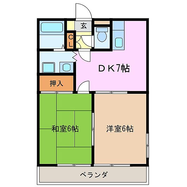 グリーンハイツ 102｜三重県名張市南町(賃貸アパート2DK・1階・41.31㎡)の写真 その2