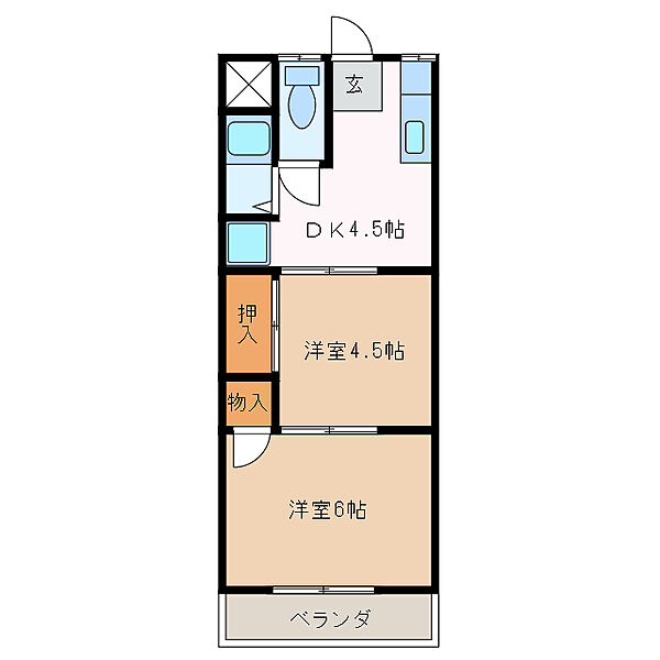 大和マンション 203｜三重県名張市平尾(賃貸アパート2DK・2階・29.70㎡)の写真 その2