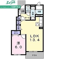 グロウ2 1LDKの間取図画像
