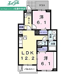 グランシエル・コウ3 2LDKの間取図画像