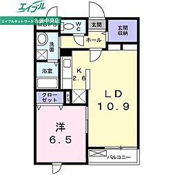 サニーハウス2希央台 1LDKの間取図画像