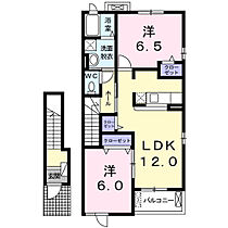 フォンテーヌ．ブローＢ 204 ｜ 茨城県筑西市玉戸1527-17（賃貸アパート2LDK・2階・58.86㎡） その2