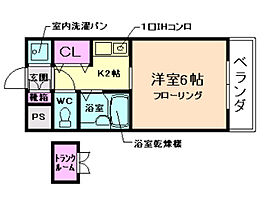 マンションメヌエット（レディース）  ｜ 大阪府箕面市新稲1丁目（賃貸マンション1K・2階・20.00㎡） その2