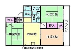 ジュンハイツ 3DKの間取図画像