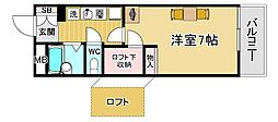 リブラレジデンス茨木 1Kの間取図画像