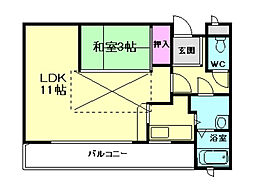 ノースヒルズ 1LDKの間取図画像