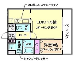 ワンビジョン 1LDKの間取図画像