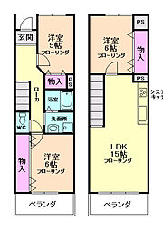 フロレセール箕面 3LDKの間取図画像