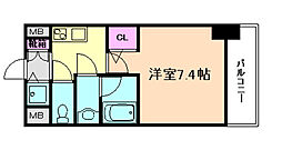 モンリベルテ箕面 1Kの間取図画像