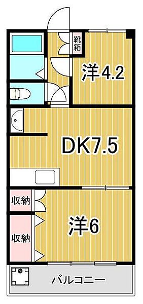 マロンクレール 305｜東京都葛飾区堀切3丁目(賃貸マンション2DK・3階・37.90㎡)の写真 その2