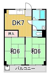 大沢ビル 2DKの間取図画像