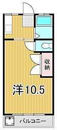 シェ・ブーロー吉美 3階1Kの間取り