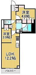 Alivis綾瀬 2LDKの間取図画像