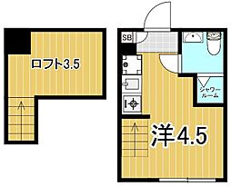 ハーモニーテラス西亀有2 ワンルームの間取図画像