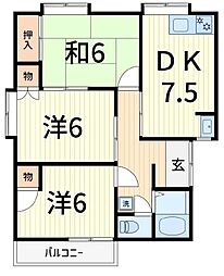 KKトーキョー 3DKの間取図画像