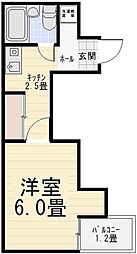 パークパレス綾瀬 1Kの間取図画像