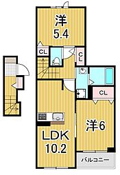 パラッツオ ビアンカ 2LDKの間取図画像