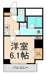 ロータスガーデンホサカ 1Kの間取図画像