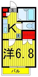 プラム梅島C 1Kの間取図画像