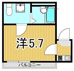キチーム綾瀬 1Kの間取図画像
