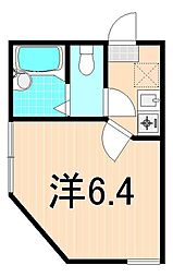 キチーム綾瀬 1Kの間取図画像