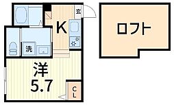 LOFT AOI 1Kの間取図画像
