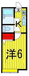 サブウェイ北綾瀬A 1Kの間取図画像
