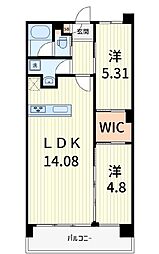 プレジオ北綾瀬ASIAN 2LDKの間取図画像