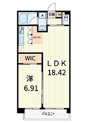 プレジオ北綾瀬ASIAN 1LDKの間取図画像
