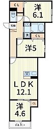 セレスティア西亀有 3LDKの間取図画像